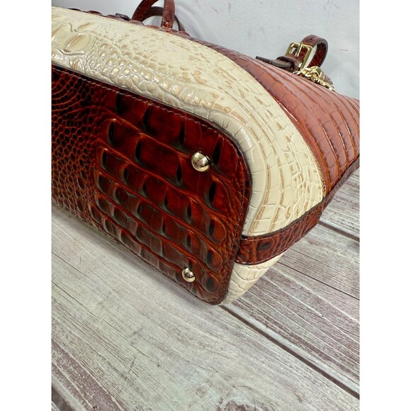 Brahmin Medium Asher Tote Coquette Pecan Two-Tone Melbourne Leather MINT - Picture 15 of 17